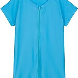Women's Rash Guard Short Sleeve Zip Swim Shirt UPF 50+-image-51