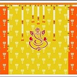 Ganesh Backdrop Decorationss Cloth for Pooja Decorations, Size 5x8 feet (Yellow Ganesh) Festival Backdrop Decoration Cloth pongal Decoration backdrops-31