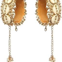 by EVERSTYLISH Embroidered Cuff Bracelets for Women | Shell & Beaded Statement Bangles (Set of 2) | Ethnic Jewelry for Weddings & Festive Occasions-image-17