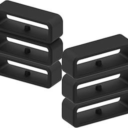 Chofit 18mm /20mm / 22mm / 24mm / 26mm / 28mm Rubber Fastener Rings Silicone Watch Bands Wristband Fastener Free Loops Keepers 10+1 Pcs Black Watch Band Fasteners-29