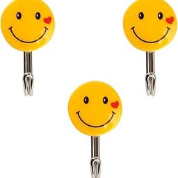 Zhenxin Self Adhesive Smiley Hooks, Load Capacity 1kg, Set of 3-1