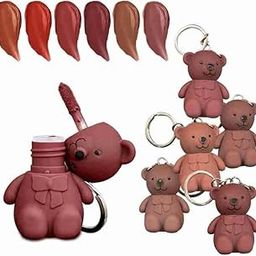 2in1 Teddy Bear Keychain Matte Liquid Lipstick | Non-Sticky | Hydrating | Long Lasting | Korean Viral Teddy Lip Gloss Lipsticks For Women (2 Pcs)-picture-22