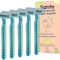 Sanfe Disposable Hair Removal Razor For Women Perfect For Legs, Arms & And Bikini Line 2 Blade Shaving Razor With Aloevera Extract - Pack Of 5-14