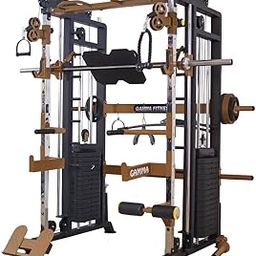 GAMMA FITNESS FTS-101 Multi Gym Functional Trainer with Smith Machine for Home Gym Equipment (Brown)-image-58