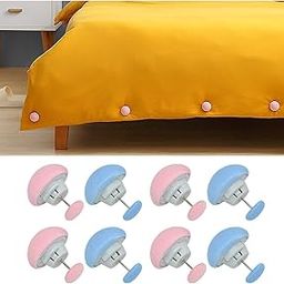 8 pcs Bed Sheet Clip | Duvet Clip Fasteners | Mushroom Shape Duvet Clips | Duvet Button Clip | Non-Slip Cover Fixator | Cover Holding Clips Non-Slip (Multi Color)-image-44