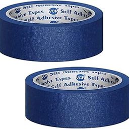 VCR Blue Masking Tape - 20 Meters in Length 24mm / 1" Width - 2 Rolls Per Pack - Easy Tear Tape, Best for Carpenter, Labelling, Painting and leaves no residue after a peel.-24