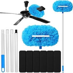 7 Piece Ceiling Fan Cleaning Kit Includes Ceiling Fan Cleaner, Duster, Reusable, Removable Microfiber Blade, Duster, Adjustable from 13.7 to 55 Inches-image-4