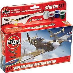 Airfix Starter Set - A55001 Supermarine Spitfire MkVc Model Building Kit - Plastic Model Plane Kits for Adults & Children 8+, Set Includes Decals, Paints, Brushes & Poly Cement - 1:72 Scale Model-image-15