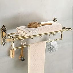 Plantex Antique Aluminum Folding Towel Rack for Bathroom/Folding Towel Stand/Towel Hanger/Bathroom Accessories (24 Inch)-image-29
