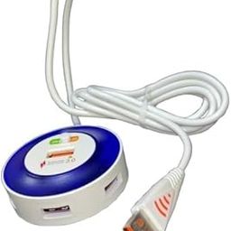 RyzCare 4in1 USB HUB, 4 Port Round USB Hub, 3.0 Quick Charging & 5Gbps Data Transfer Port with 3 USB2.0 Charging Port USB Extender for PCs, Computer, Laptops Docking Stations.1.4M (Multicolor) RCSM-3