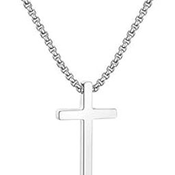 Crusifix Cross Stainless Silver Black Stainless Steel Locket Pendant Necklace Chain For Men And Women_19-image-23
