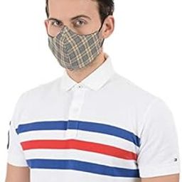 Vira Men Cotton Checkered Brown Hawk Style 2 Ply/Layer Reusable & Washable Face Mask-25