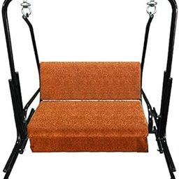 2-Seater Swing Chair with Iron Stand and Cushion - Indoor Swing Jhula for Adults, 250 Kg Capacity (Multicolor Cushion), 106.7 Centimeters-image-35