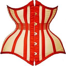 Red Mesh Stripe Corset Ultra-thin Handmade Lace Corset Waist Slimming Corset Korsett Bustier-image-1