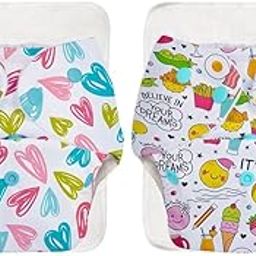 SuperBottoms BASIC Pack of 2 Diaper+2 Inserts, Combo Pack of Assorted Freesize Washable and reusable cloth diaper with dry feel soakers,Unisex Baby (5-17kgs)-image-79