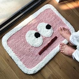 JD Carpets ® Cartoon Face Bath Mat, Super Soft Kids Room Decor, Pink and White, 42 x 62 cm Door Mat, Floor Mat-image-36