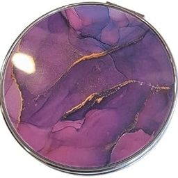 Clear Compact Mirror for Purse- Portable Round Folding Pocket Mirror for Travel & Makeup- Lightweigh,Double-Sided Mini Handheld Mirror for Women & Girls. (Peach)-46