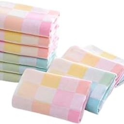 Women Check Handkerchief - Cotton Hanky, Face TowelHanky for Kids Boys Girls for School ((Size 25x25 cm) (Pack of 6 Pc)-image-44