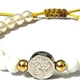 OM Beaded Rakhi Bracelet for Sister Bhabhi | Elegant Design | Yellow Thread | Greeting Card. Message Card, Roli, Moli, Chawal & Gift Potli-picture-14