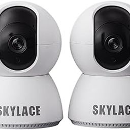 SKYLACE Smart 360 Full High HD 3MP 1296p WiFi CCTV Security Camera | Mobile App | Two Way Talk | Night Vision | Cloud and SD Card Recording | 360° with Pan Tilt | Alexa & OK Google(3MP Pack of 2)-picture-2