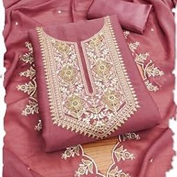 Women's Georgette Salwar Suit Dress Material With Embroidered Floral Pattern & Georgette Thread Embroidered Dupatta-picture-16