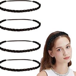 Hair Bands for Women, 4 Pack Black Braided Hair Band, Headband for Women with Stylish Design, Comfortable Hair Accessories for Daily Use-image-105