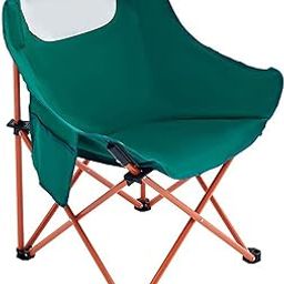 Selvoro Folding Camping Chair with Side Pocket and Carry Bag, Lightweight Portable Outdoor Chair with Oxford Cloth and Heavy Duty Steel Frame, Supports Up to – Green & Orange-image-35