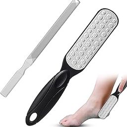 Stainless Steel Nail Filer & Buffer Shaper for Women | Double-Sided Callus Remover & Foot Filer for Dead Skin Removal | Nail Foot File & Buffer for Manicure Pedicure Tools | 2 Pcs (Black)-picture-11