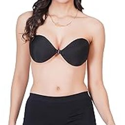 Women's Strapless Invisible Adhesive Silicon Stick On Bra with Canter String to Push Up The Breast-27