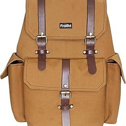 Stylish 15.6" Laptop Bag With Pockets Vegan Leather Backpack Cotton Canvas For Men And Women I Multipurpose Bag I Travel With Adjustable Strap | Unisex Sling Bag For Office/Travel-image-110