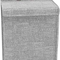 Foldable Hanging Laundry Basket Wall Hanging Storage Basket for Dorm Bedroom Gray Medium-45