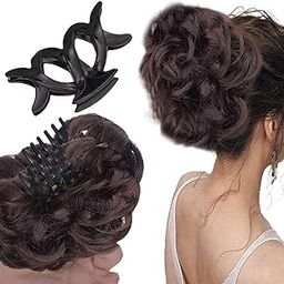 TEMPERIA Hair Accessories For Women Stylish - Messy Bun Juda Hair Extension for Wedding with Clutch - Artificial Fake Donuts Maker - 2 in 1 (Can Use Messy Bun & Clutch Separately) - Natural Brown-image-76