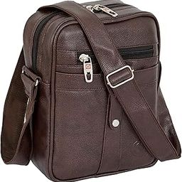Stylish PU Leather Padded Sling Cross Body Travel Office Business Messenger One Side Shoulder Bag for Men & Women-image-31