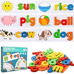 Chocozone Spelling Games Word Matching Letter Puzzles Toddler Toys for 4+ Year Old Learning Toys for Kids (Spelling)-image-7
