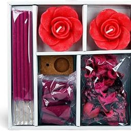 IRIS Home Fragrance Gift Set | Fragrance - Rose | Pack with 2no's of Floating Candles,Incense Stick,Cones & 10g Potpourri | for Home Decor|Giftting.-40