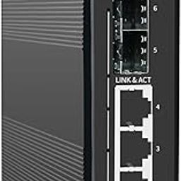 4-Port Hardened Industrial Gigabit 2+ Managed DIN-Rail Switch, 4x10/100/1000Base-TX +2x1000Base-FX SFP 6X, Network Ethernet Gigabit Switch-28