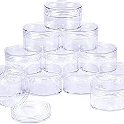 12pcs 50grams Unbreakable Plastic Transparent with Clear Cap Cosmetics Shan Container for Creams,Lip Balm, Body Butter, Essential oil, Costemic, Makeup Use-26