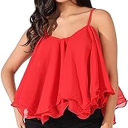 SHOWOFF Women's Red Solid A-Line Top-CHN-6829_Red-image-2