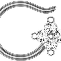 18k (750) White Gold and Diamond Nose Ring-image-51