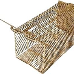 UGANIO plant Rat Trap Cage Iron Gold Color Bars Design Heavy Big Size ghus Rat-picture-14