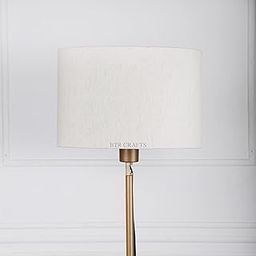 Cotton Fabric , 16" Inches Drum Lamp Shade, Tripod & Floor Stands, Cream Texture (Largest)-image-50