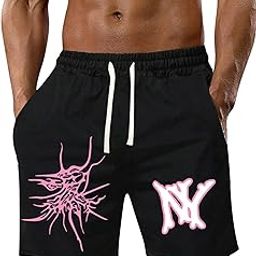 Men's Black Color Graphic Printed Shorts - NY-image-94