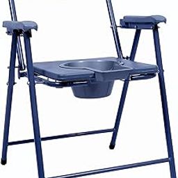 AmbiTech Premium MS Powder Coated Foldable Commode Chair Convenient and Safer Toilet Alternative, durable and rust resistant and Arm and Foot Rest (Made in India)-14