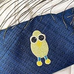 Mohan Shoppe owl Patch Beads Work Kiddish Patch for Kids Shirts Jackets Jeans caps Apparel Fashion Shoes Package of 1 Piece (Pista Green)-image-0