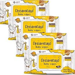 Dreamease Baby wet Wipes, pH Balanced, 99% Pure Water | Alcohol Free | Prevent Rashes & redness | Extra Thick and Moist (72 Count-Pack of 4)-image-95