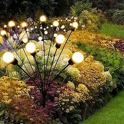 LMV Solar Garden Stake Lights (Pack of-2), 8 LED Warm White Bulbs, 34cm Height, Decorative Outdoor Lighting-2
