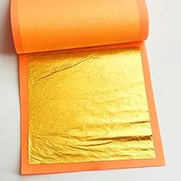 Edible Gold Leaf Pure Gold Leaves 24 Karat 50mm×75 mm inch for Cakes, Bakers, Facial, Sweet Royal Drinks Serums Ayurvedic Madicine Jain Temple Arts & Craft_10 Sheets-25