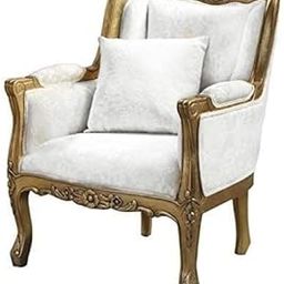Shilpi Hand Carved Royal Look Chair with Armrest Single Seater Sofa Chair for Home Decor-image-80