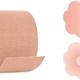 Women's & Girl's Multipurpose Breast Lifting Boob Tape with Nipple Pasties (Free-Size)-image-56