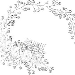 Bridal Hair Vine for Women and Girls Bridal Hair Accessories for Wedding White Headband Hair Accessories Wedding Jewellery for Women Floral Pearl Bridal Wedding Head band Hair Vine for Girls-picture-39